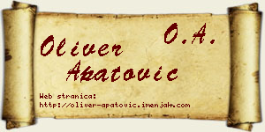 Oliver Apatović vizit kartica